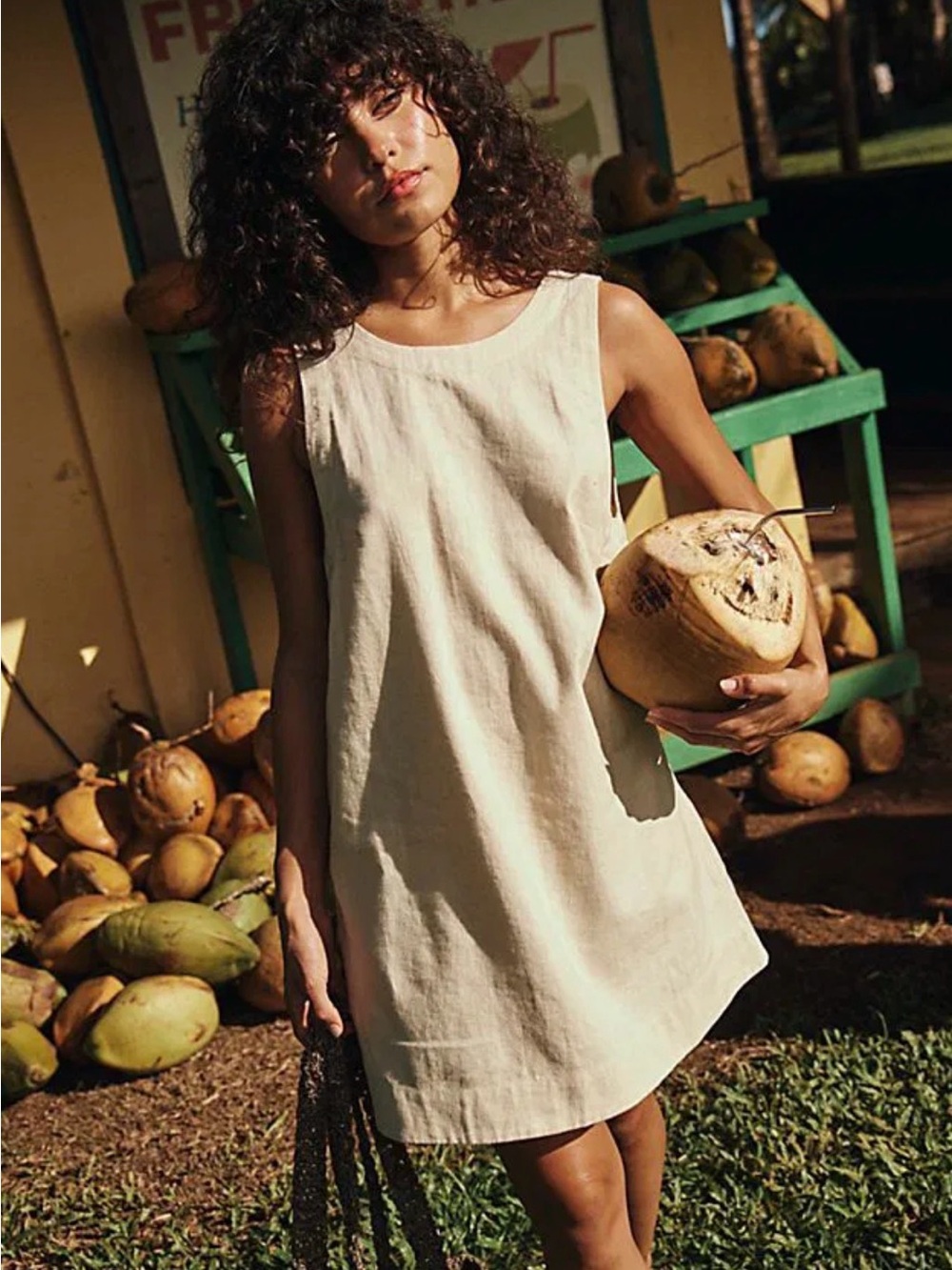 Free People - Full Of Sunshine Cotton-Linen Mini Dress